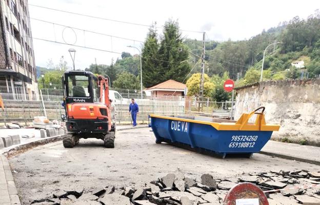 Iniciadas en Blimea las obras de la semipeatonalización del entorno del paso subterráneo