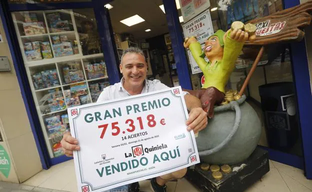 La Quiniela reparte un premio de 75.000 euros en Gijón: «Me alegra que mis sistemas funcionen»