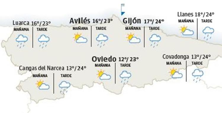 Lluvias vespertinas para el Día de Asturias