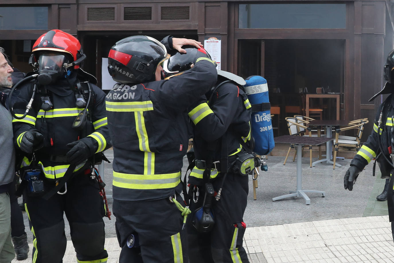 Incendio en un local de la calle Aguado, en Gijón