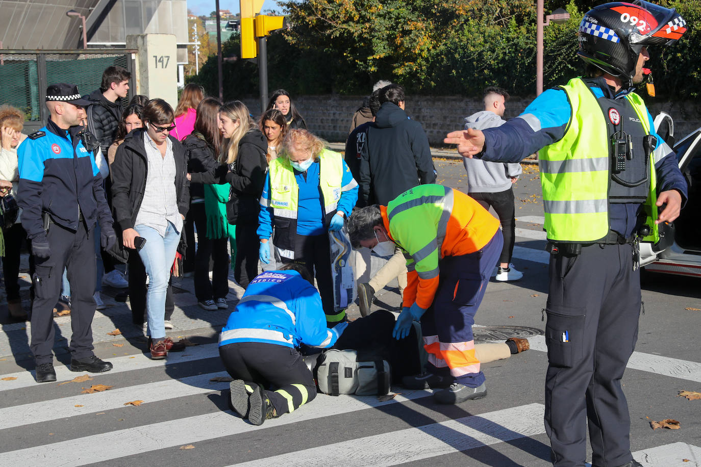 Herido un motorista en un accidente de tráfico en Gijón