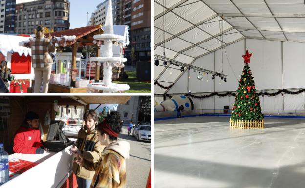 La pista de hielo abre sus puertas en el 'solarón' de Gijón