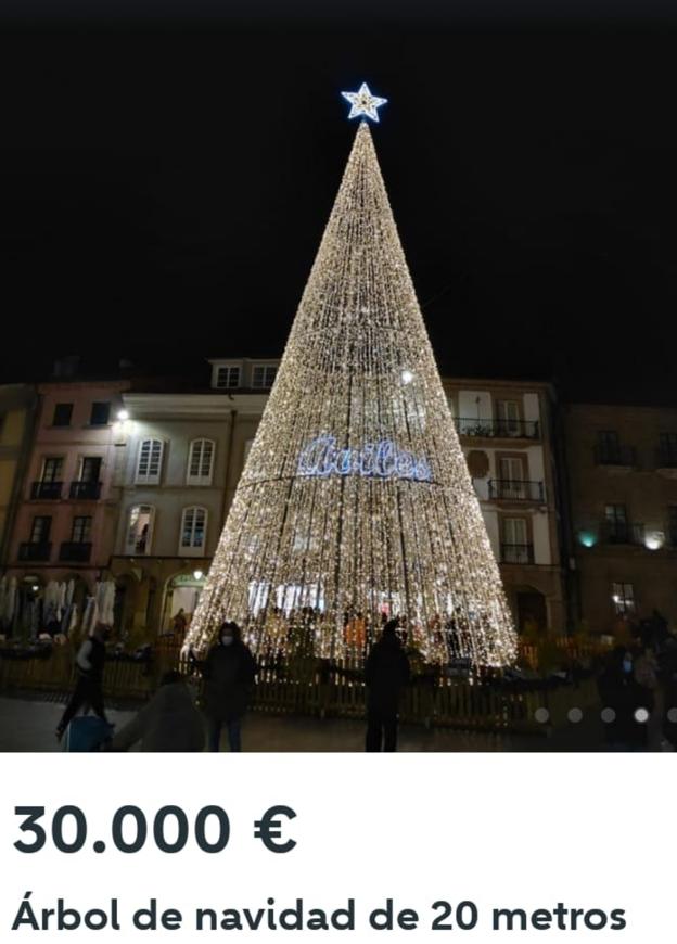 El árbol de Navidad luminoso de Avilés, a la venta en Wallapop