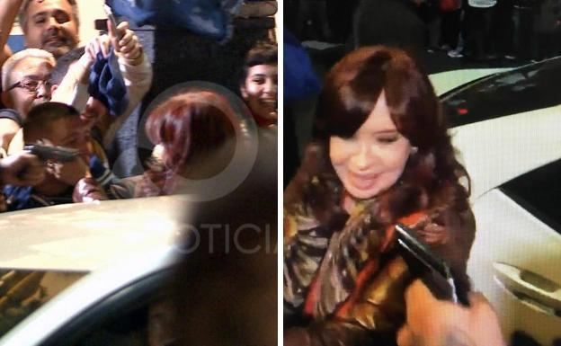 En las dos imagenes de video se aprecia como el agresor apunta con su pistola a Kirchner, a escasos metros de su rostro, el pasado mes de septiembre.