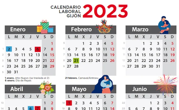 Calendario Laboral Gijón 2023: puentes y festivos