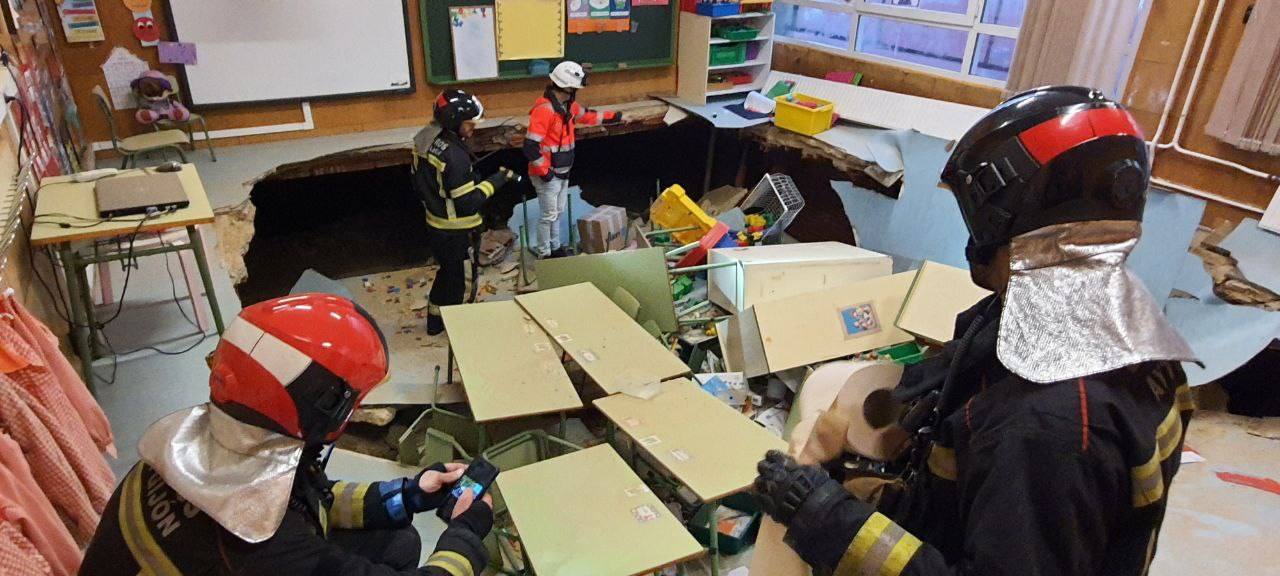 Derrumbe en el colegio Rey Pelayo de Gijón