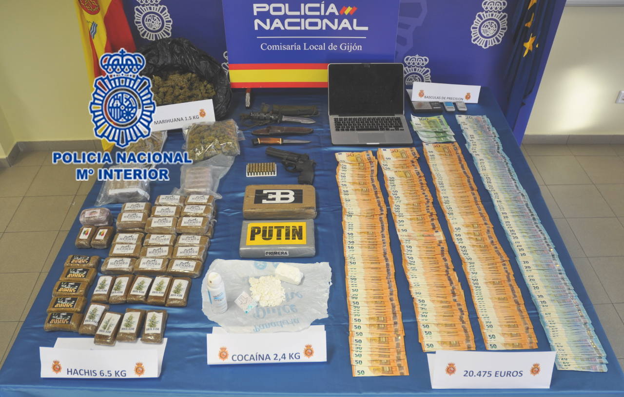 Cae el mayor punto de venta de cocaína en Gijón del último lustro