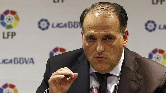 Tebas: «Cuanto menos audiencia den los partidos en abierto mejor, más contento estoy»