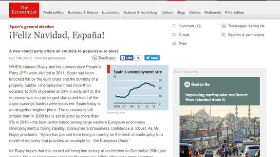 La revista The Economist apoya a Ciudadanos