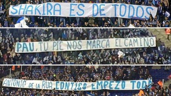 Las pancartas de la afición del Espanyol, denunciadas