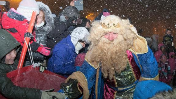 Los Reyes Magos llegan a la nieve