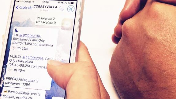 Ya es posible comprar un vuelo en Whatsapp