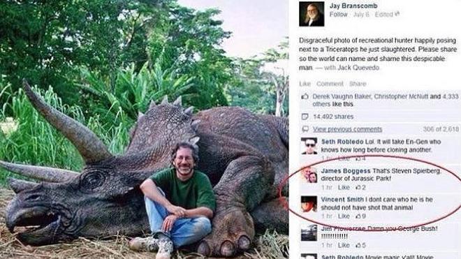 Oleada de críticas a Spielberg por matar ¿a un dinosaurio?