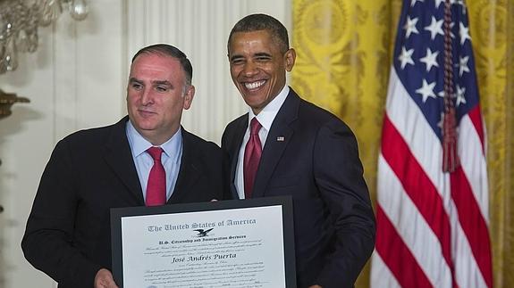 El cocinero asturiano José Andrés, ejemplo de éxito para Obama