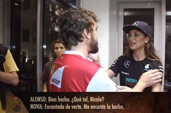 La novia de Hamilton, de 'ligoteo' con Fernando Alonso