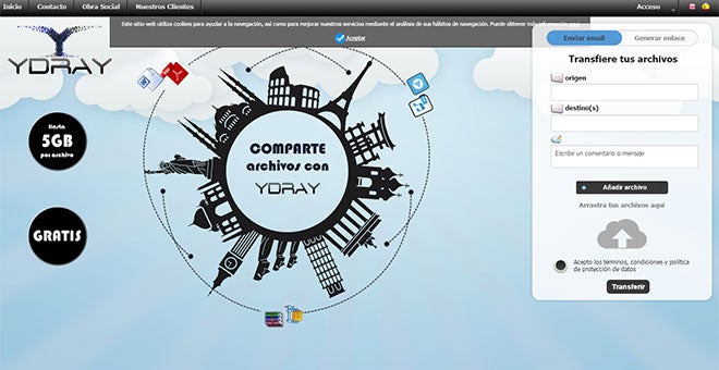 Ydray, la plataforma que permite enviar archivos gratuitamente y bajo la normativa de seguridad española