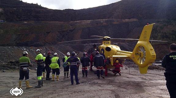 Dos heridos en un accidente en la mina de oro de Boinás