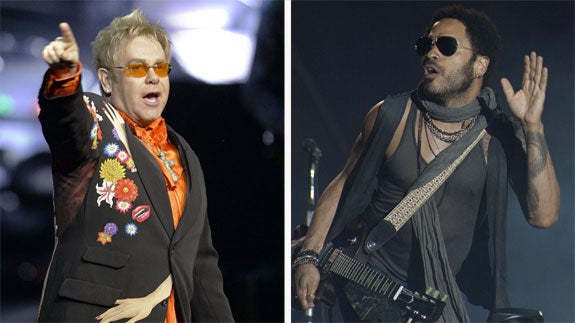 Elton John y Lenny Kravitz, el mismo fin de semana