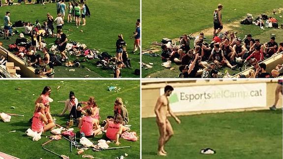 El Saloufest arranca con jóvenes desnudos y 'botellón' en una supuesta actividad deportiva