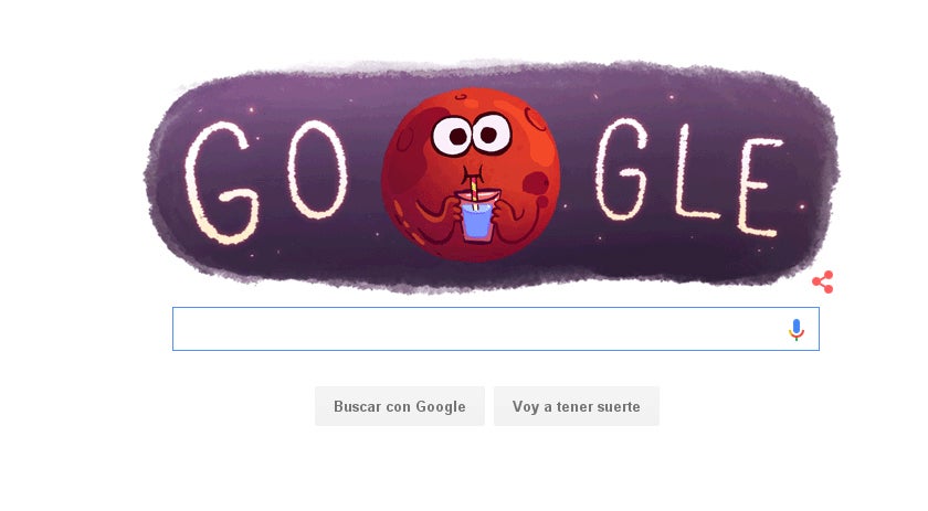 Google celebra con un doodle el descubrimiento de agua en Marte