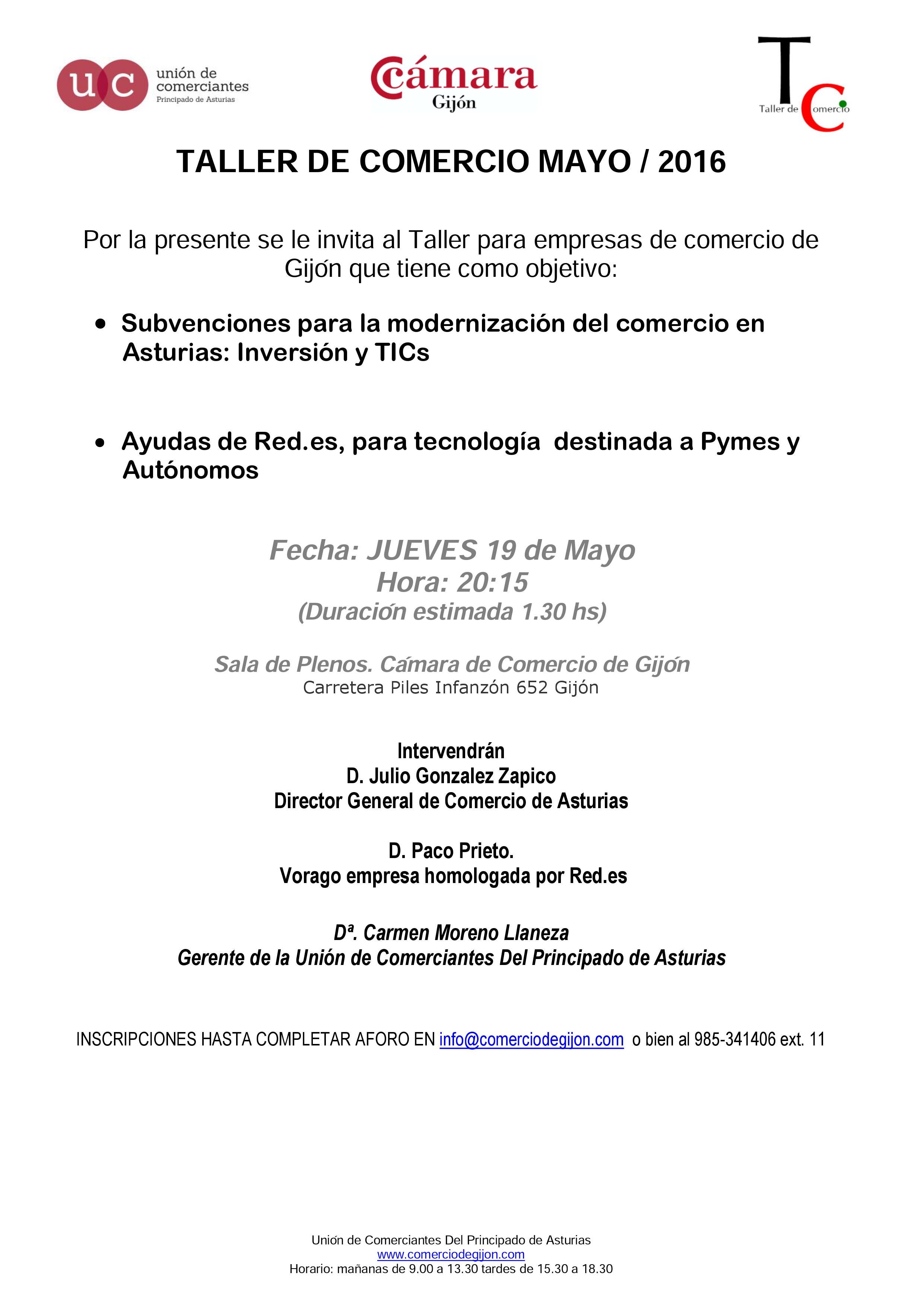 Taller formativo para empresas de comercio