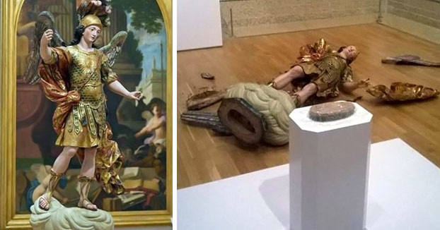 Un turista destruye una estatua de 400 años al intentar hacerse un selfie