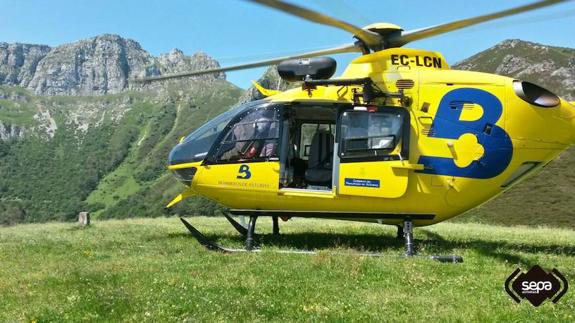 Evacuan en helicóptero a un hombre que sufrió una caída desde 100 metros en Caso